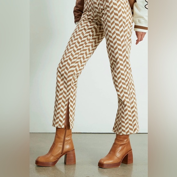 Pacsun|low rise straight checkered brown & white jeans, size 27•••Trendy & cute - Picture 5 of 14